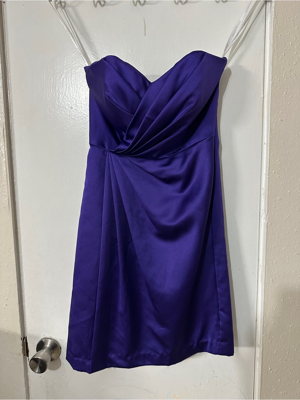 David Bridal Strapless Purple Cocktail Dresso